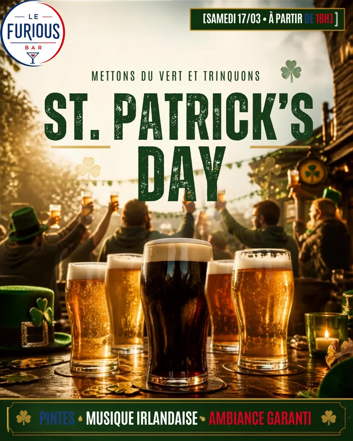 Affiche de Saint-Patrick réalisée pour un bar